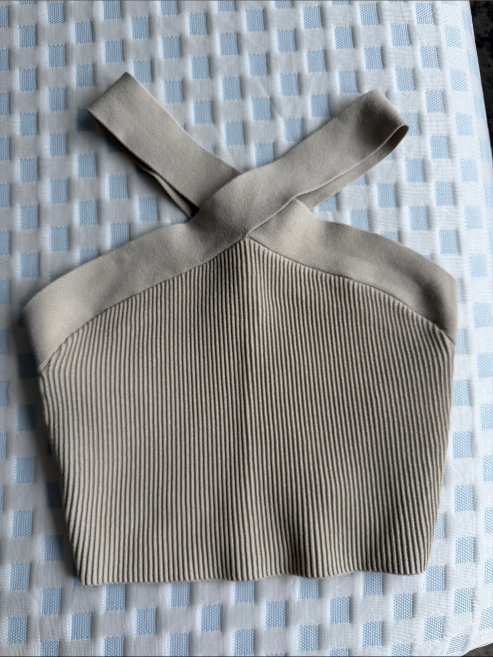 Aritzia Babaton Ribbed Crop Tank Top - Taupe